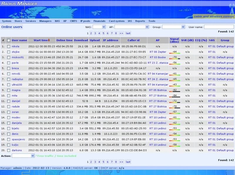 Radius Manager Screenshot